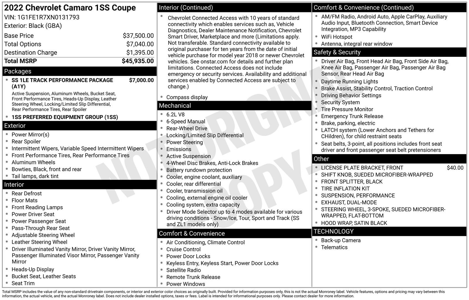Used 2022 Chevrolet Camaro SS RWD image 18
