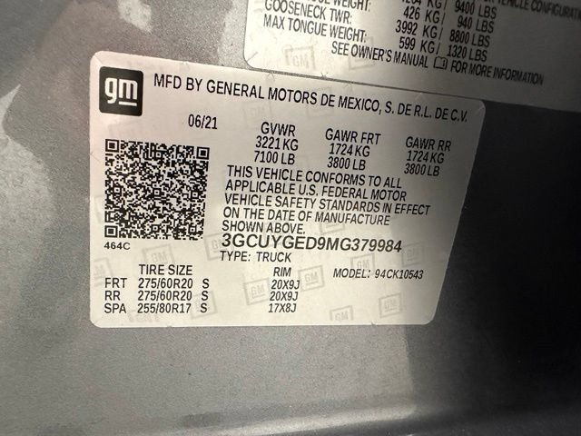 Certified 2021 Chevrolet Silverado 1500 LTZ w/ Safety Package II AWD/4WD image 20