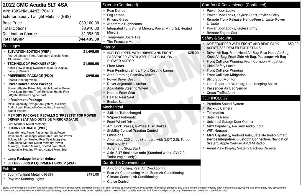 Used 2022 GMC Acadia SLT w/ Elevation Edition image 22