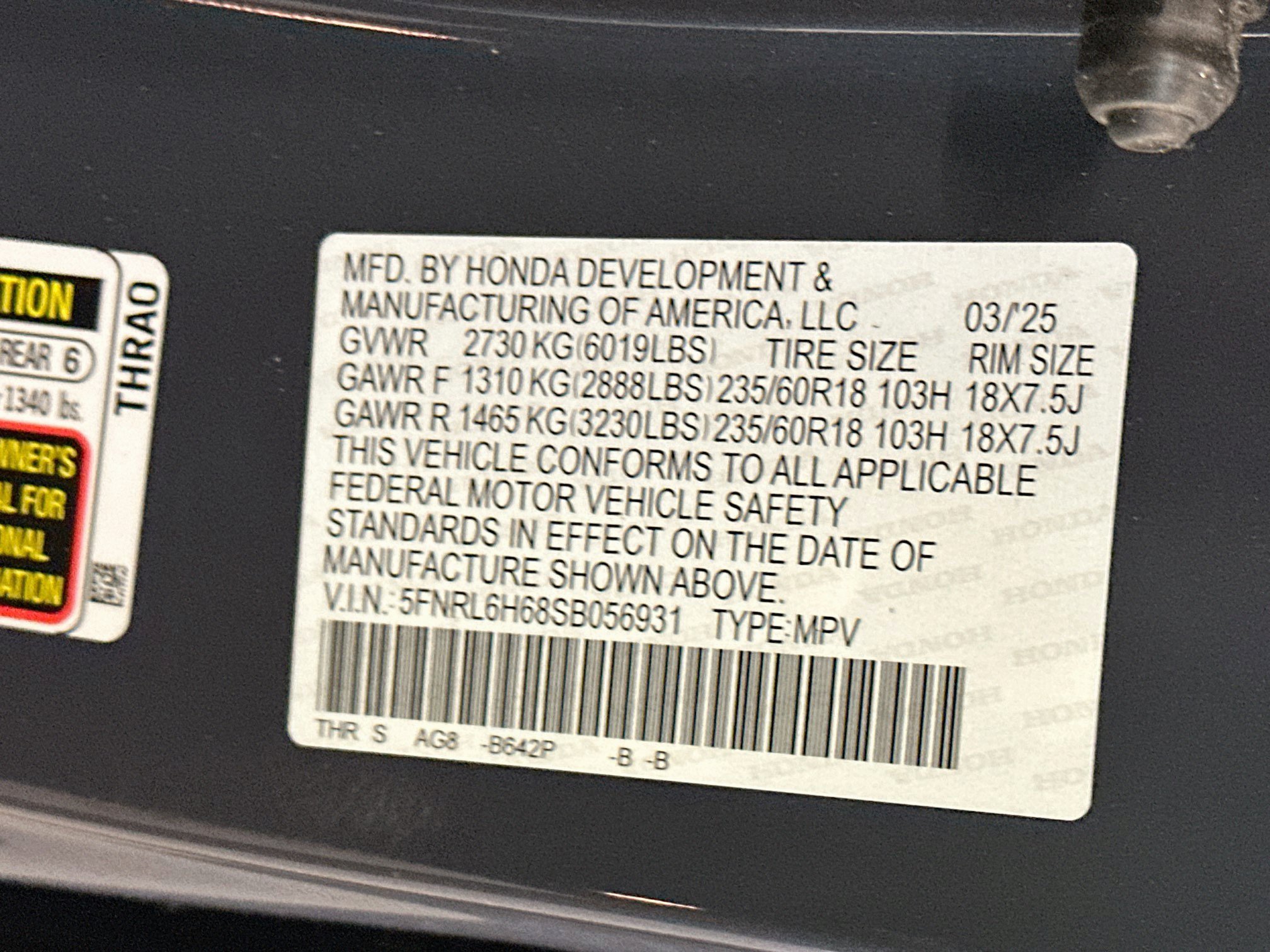 Used 2025 Honda Odyssey EX-L image 12