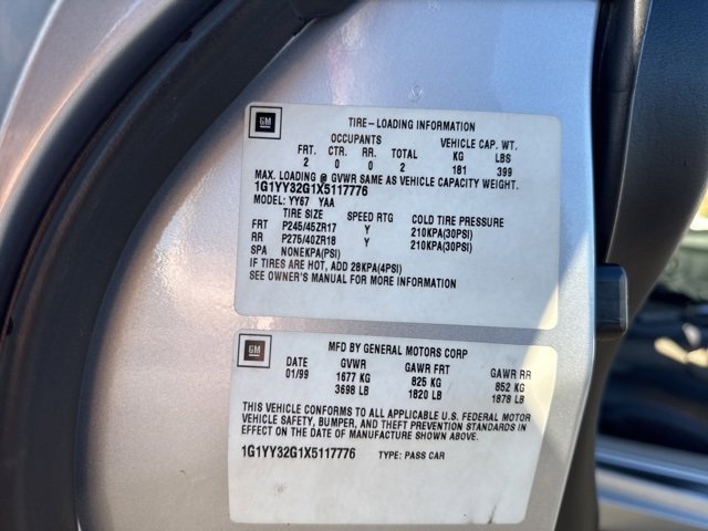 Used 1999 Chevrolet Corvette Convertible w/ Memory Pkg image 21