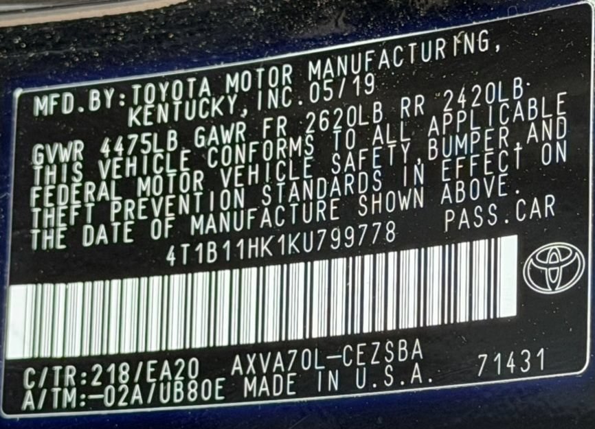 Used 2019 Toyota Camry SE FWD image 11
