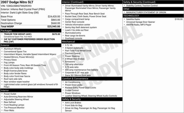 Used 2007 Dodge Nitro SLT w/ Trailer Tow Group