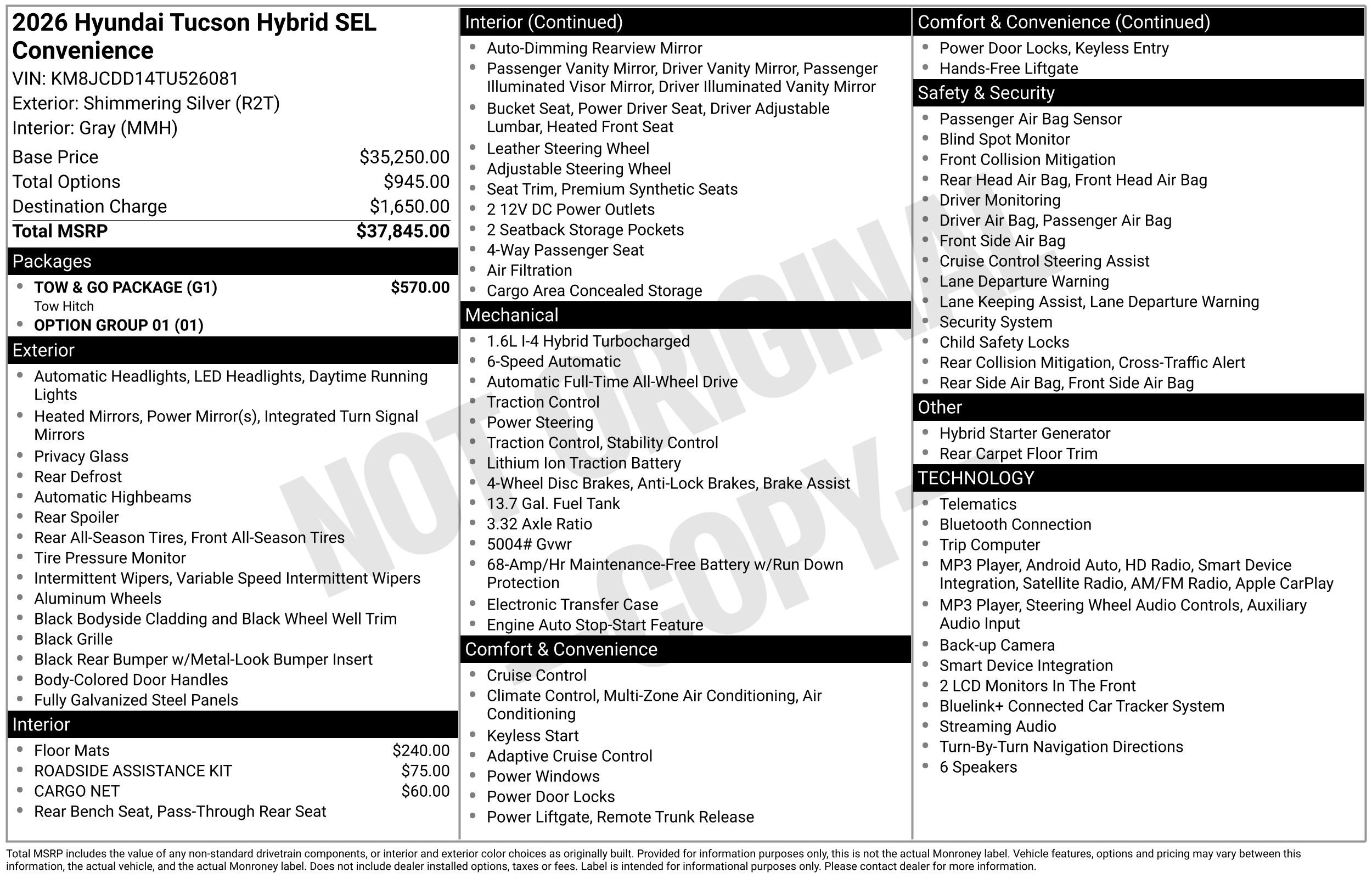 New 2026 Hyundai Tucson SEL w/ Tow & Go Package AWD/4WD image 3