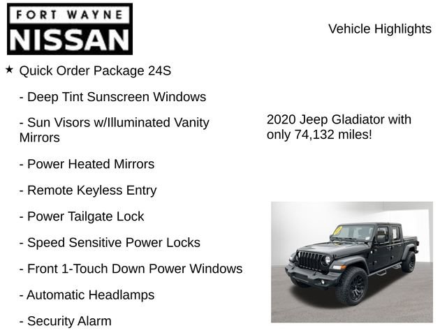 Used 2020 Jeep Gladiator Sport w/ Quick Order Package 24S image 8