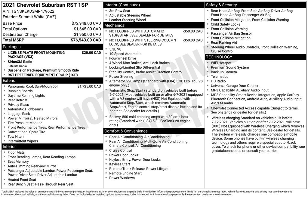 Used 2021 Chevrolet Suburban RST image 46