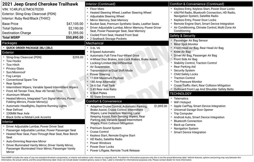 Used 2021 Jeep Grand Cherokee Trailhawk image 6