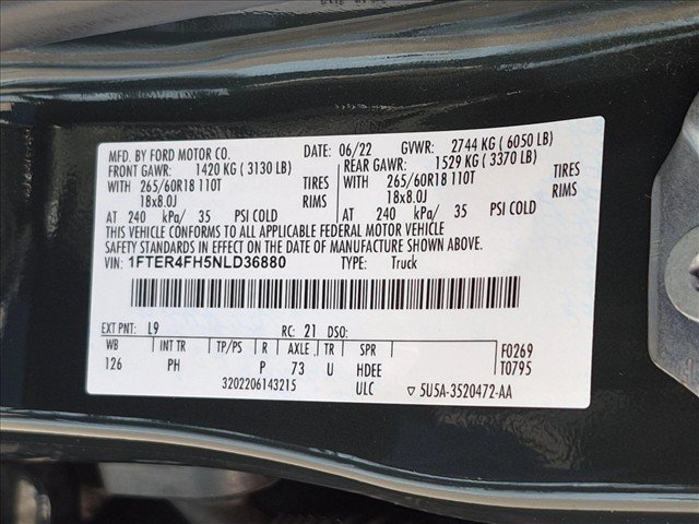 Used 2022 Ford Ranger XLT w/ Equipment Group 302A High AWD/4WD image 24