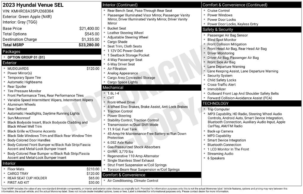 Used 2023 Hyundai Venue SEL FWD image 12