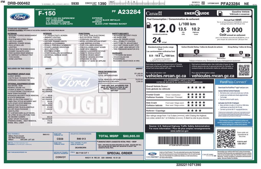 Used 2023 Ford F150 Lariat w/ Equipment Group 502A High AWD/4WD image 2