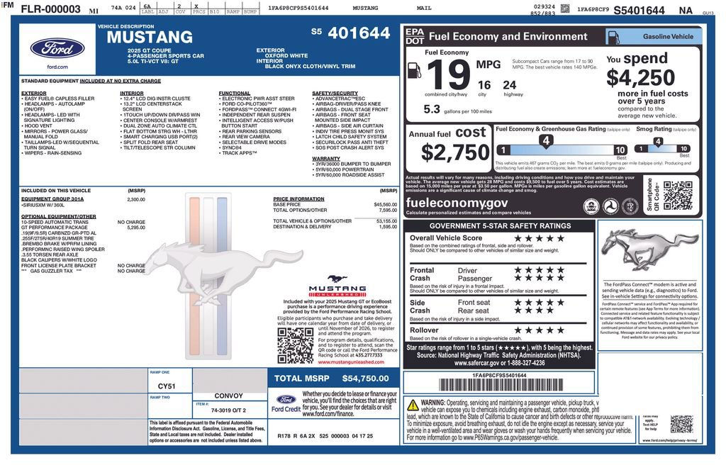New 2025 Ford Mustang GT w/ GT Performance Package image 25