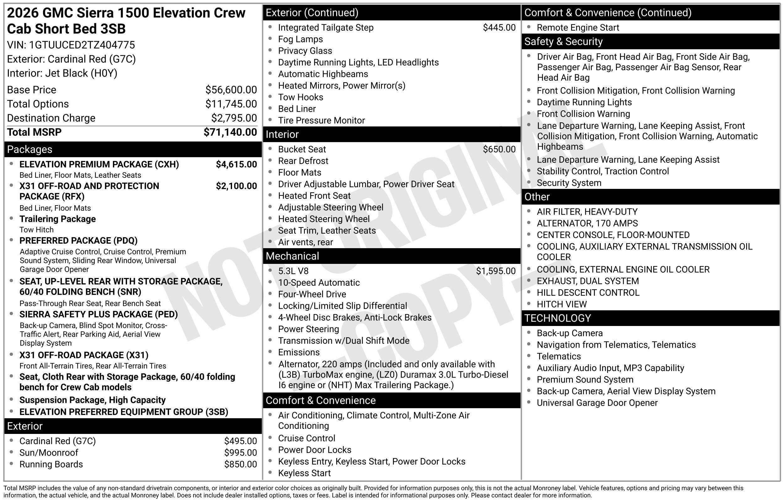 New 2026 GMC Sierra 1500 Elevation w/ Elevation Premium Package AWD/4WD image 44