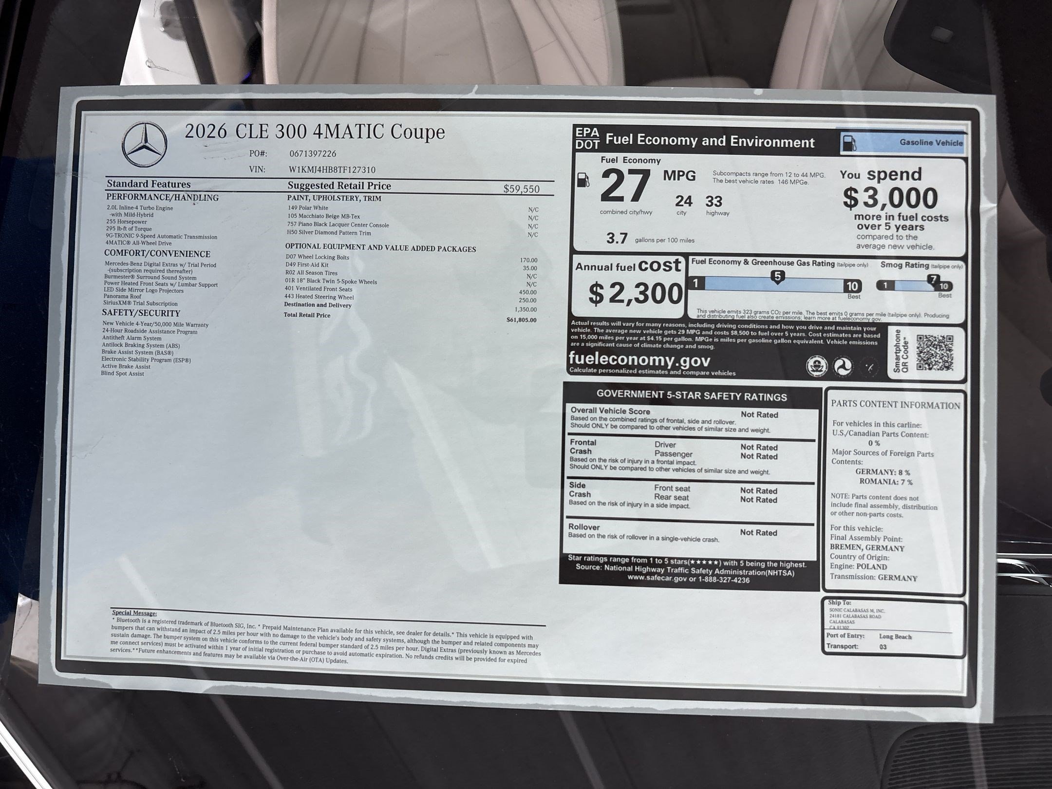 New 2026 Mercedes-Benz CLE 300 4MATIC Coupe image 31
