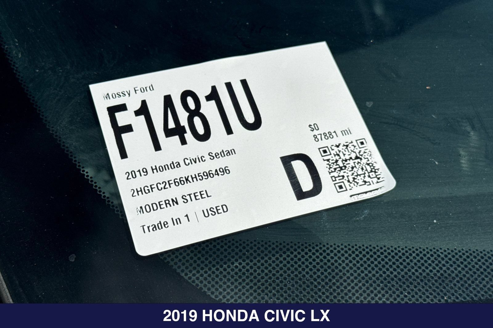 Used 2019 Honda Civic LX image 2
