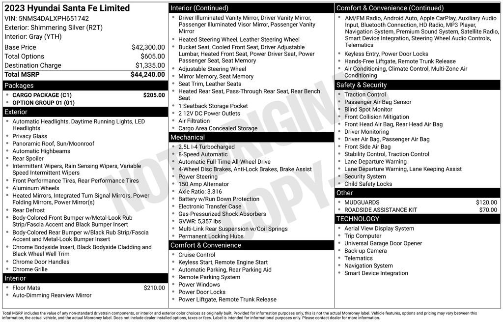 Used 2023 Hyundai Santa Fe Limited w/ Cargo Package image 5