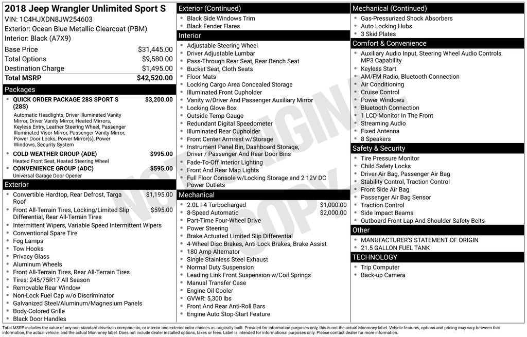 Used 2018 Jeep Wrangler Unlimited Sport S image 34