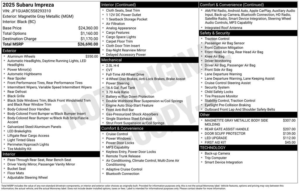 Certified 2025 Subaru Impreza 2.0i image 26