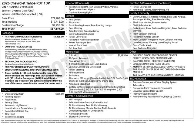 Used 2026 Chevrolet Tahoe RST w/ RST Performance Edition AWD/4WD image 24