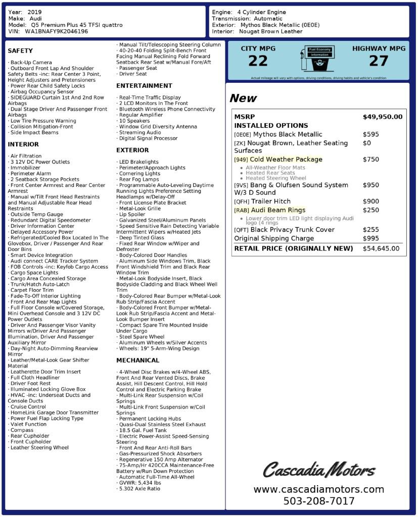 Used 2019 Audi Q5 2.0T Premium Plus image 2