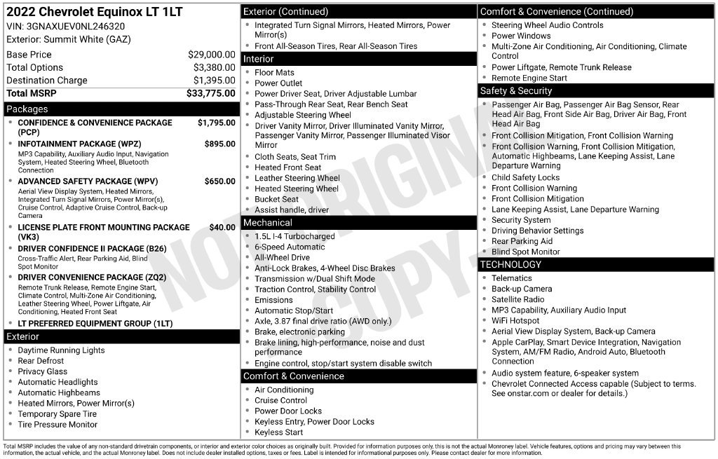 Used 2022 Chevrolet Equinox LT AWD/4WD image 2