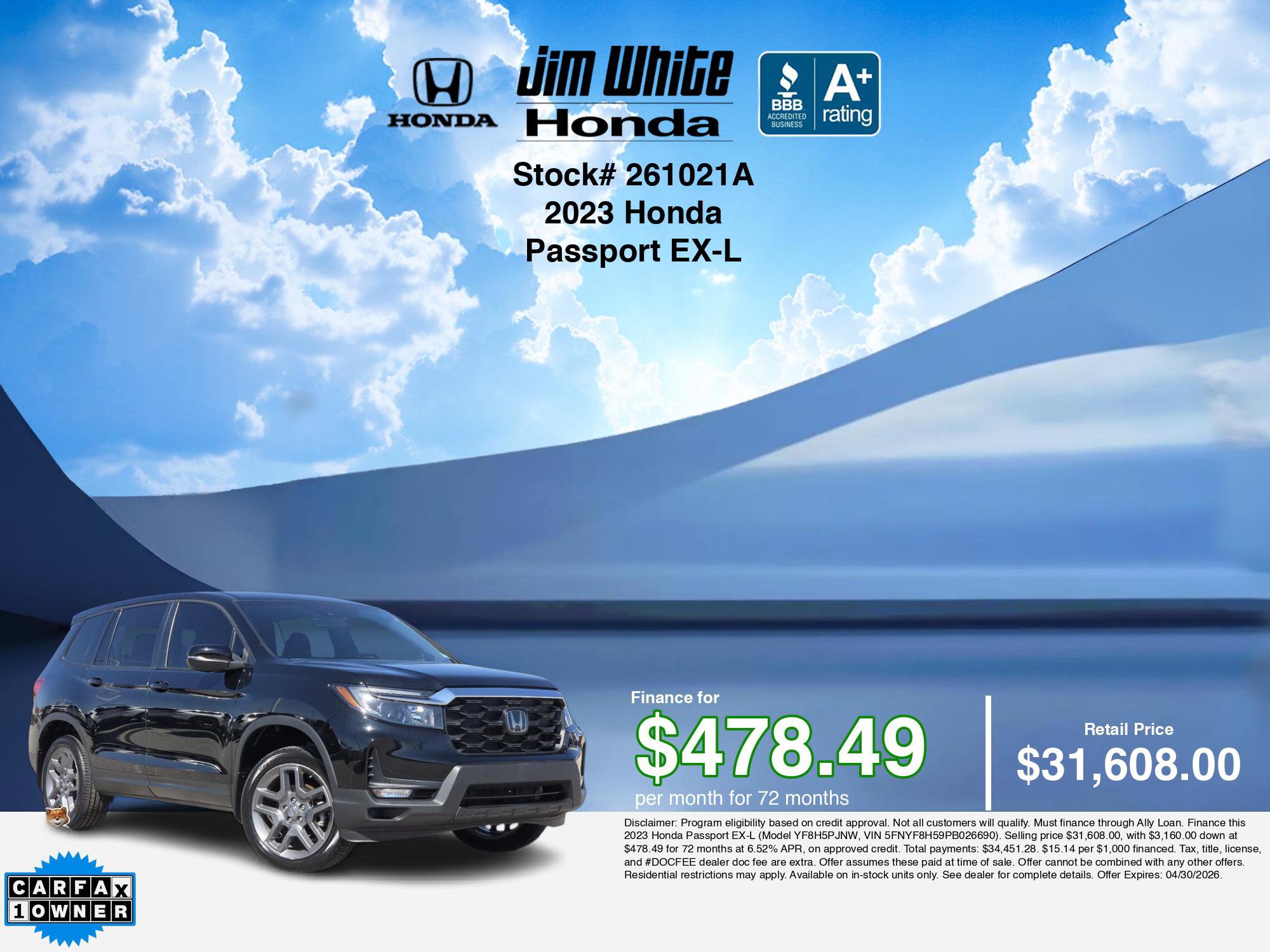 Certified 2023 Honda Passport EX-L image 3