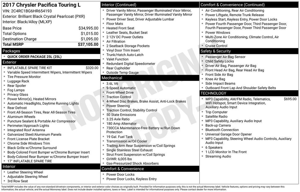 Used 2017 Chrysler Pacifica Touring-L FWD image 8