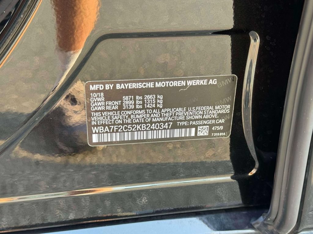 Used 2019 BMW 750i xDrive w/ Executive Package AWD/4WD image 13