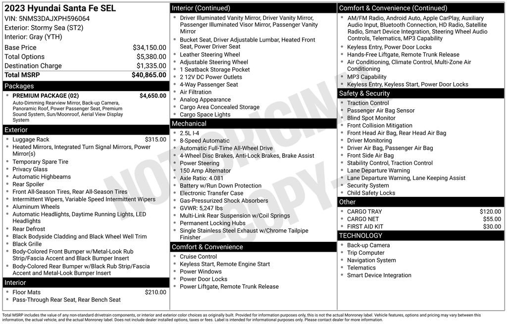 Used 2023 Hyundai Santa Fe SEL w/ Premium Package AWD/4WD image 5