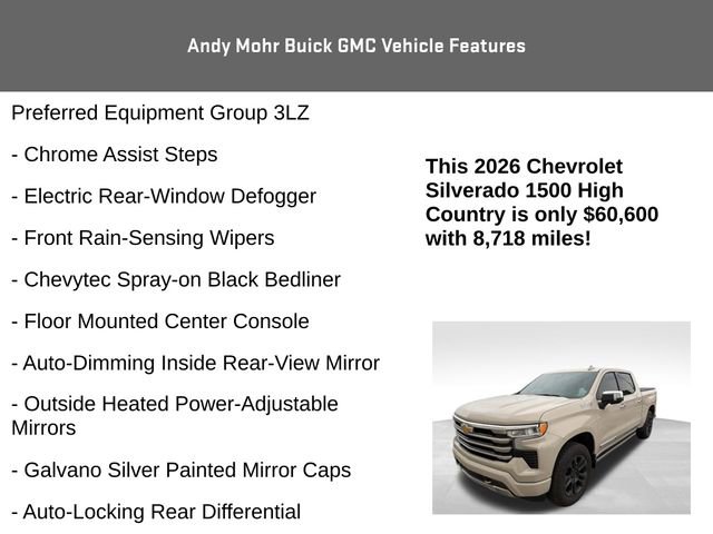 Used 2026 Chevrolet Silverado 1500 High Country w/ Technology Package AWD/4WD image 15
