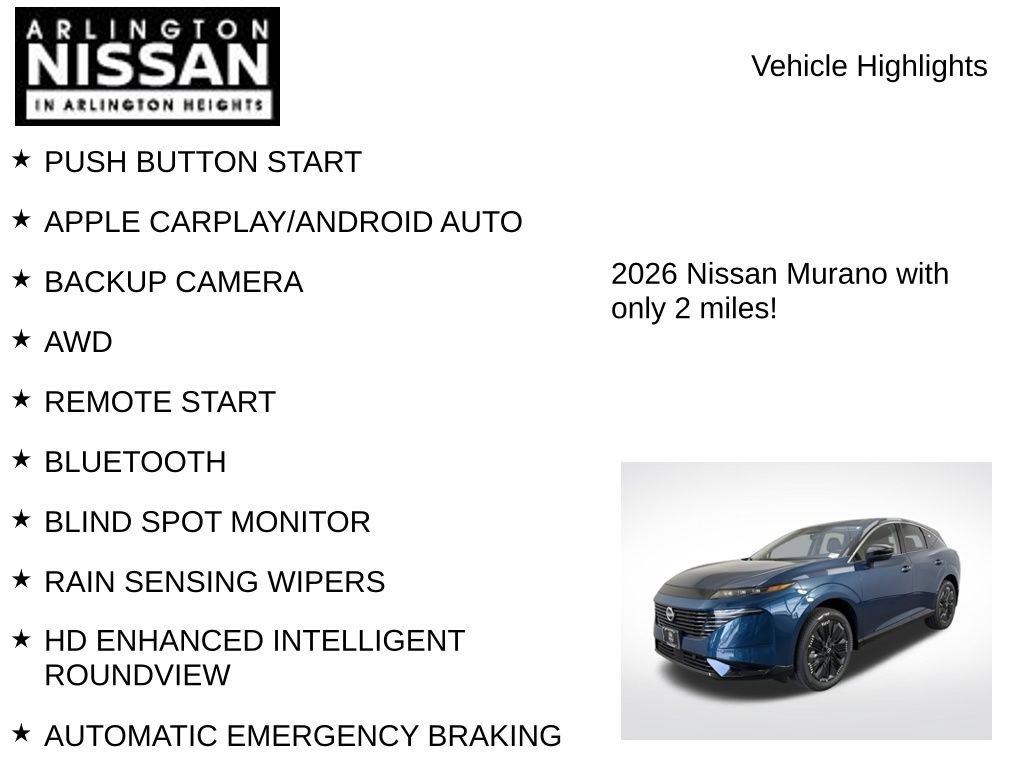 New 2026 Nissan Murano Platinum w/ Technology Package AWD/4WD image 8