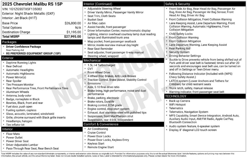 Used 2025 Chevrolet Malibu RS FWD image 35