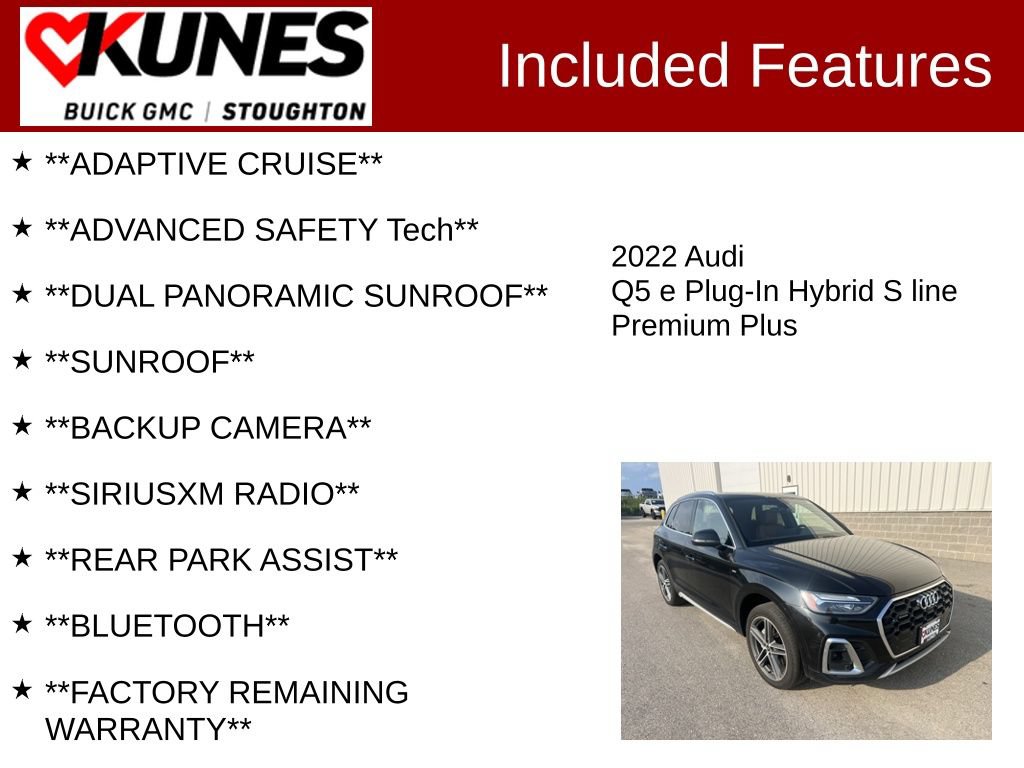 Used 2022 Audi Q5 e Premium Plus w/ Premium Plus Package AWD/4WD image 2