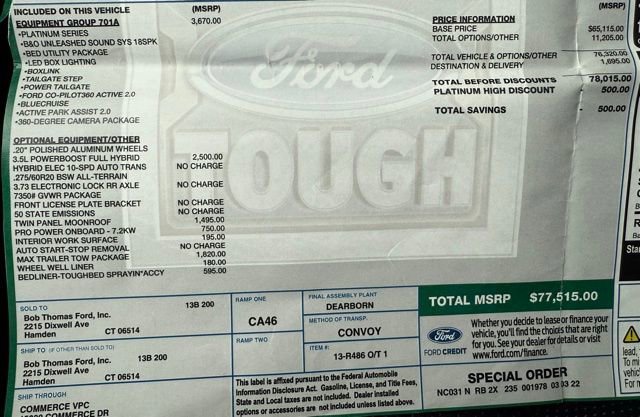 Used 2022 Ford F150 Platinum w/ Equipment Group 701A High image 29