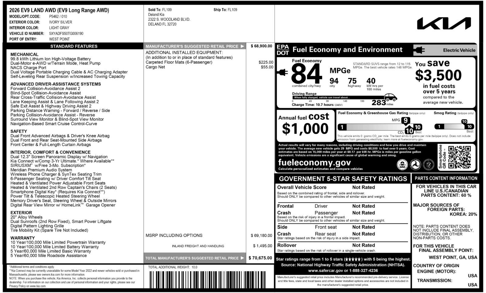 Used 2026 Kia EV9 Land image 59