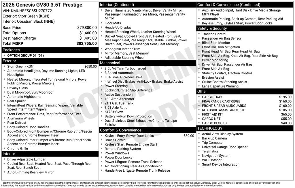 Used 2025 Genesis GV80 3.5T Prestige image 5