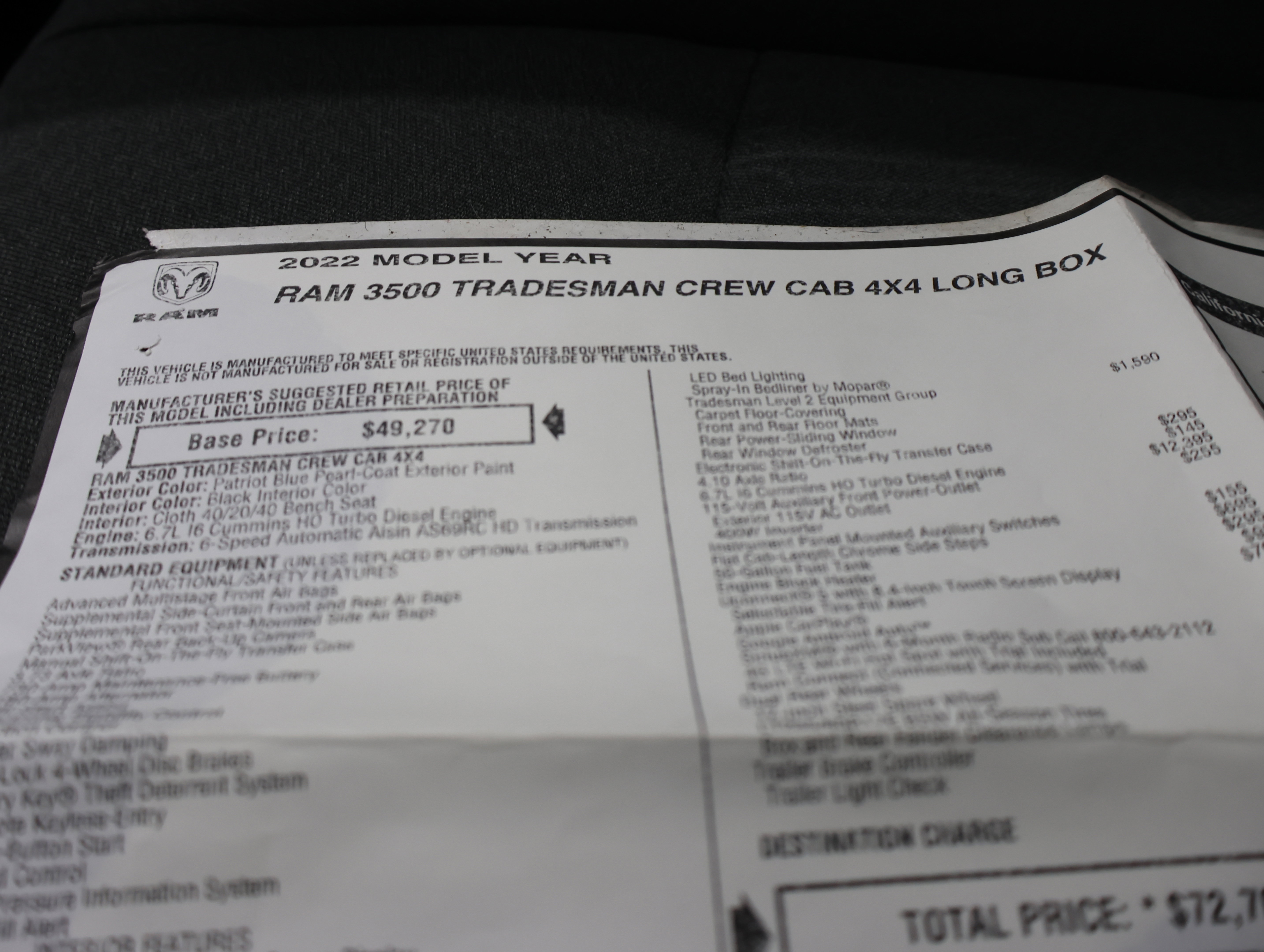 Used 2022 RAM 3500 Tradesman AWD/4WD image 61