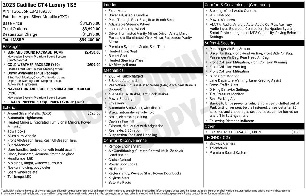Used 2023 Cadillac CT4 Luxury w/ Sun And Sound Package RWD image 29