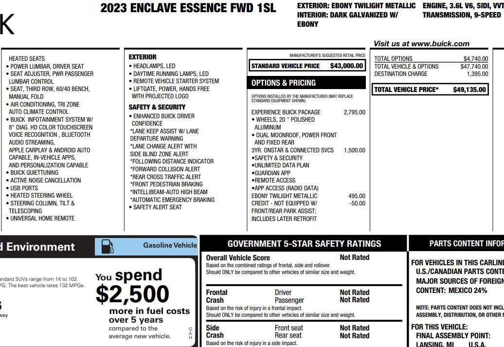 Used 2023 Buick Enclave Essence w/ Experience Buick Package image 2