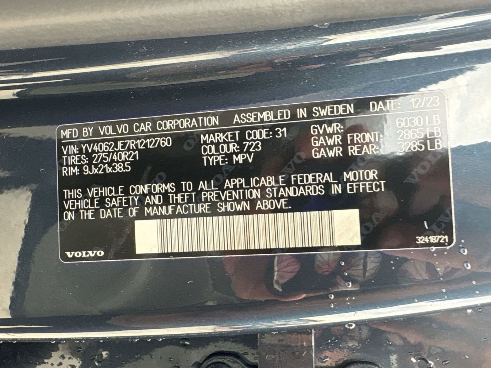 Certified 2024 Volvo XC90 B6 Plus w/ Protection Package Premier image 20