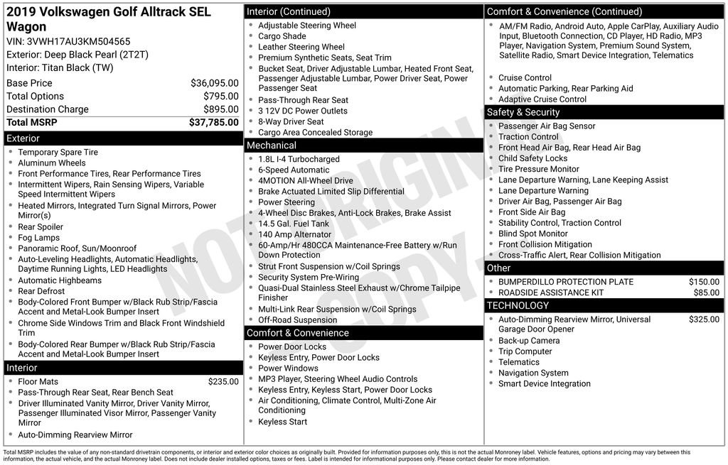 Used 2019 Volkswagen Golf Alltrack SEL image 9
