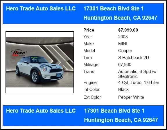 Used 2008 MINI Cooper S FWD image 10