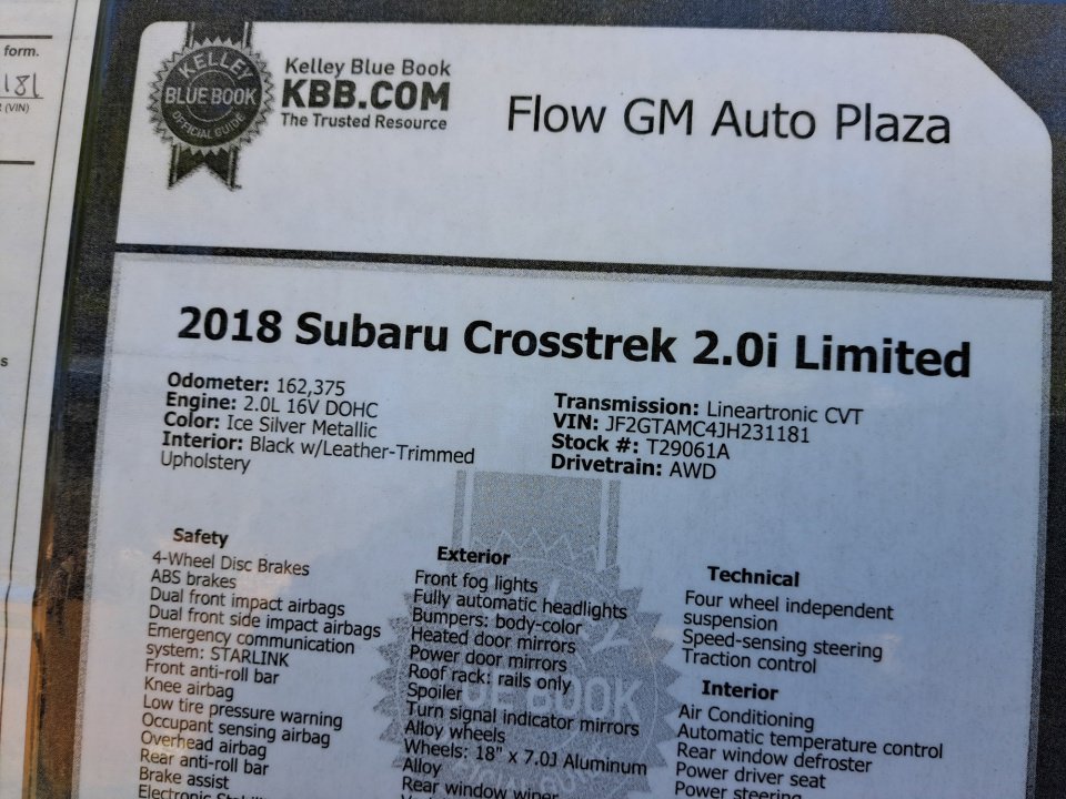 Used 2018 Subaru Crosstrek 2.0i Limited image 39