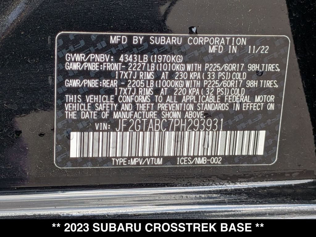Used 2023 Subaru Crosstrek 2.0i AWD/4WD image 29