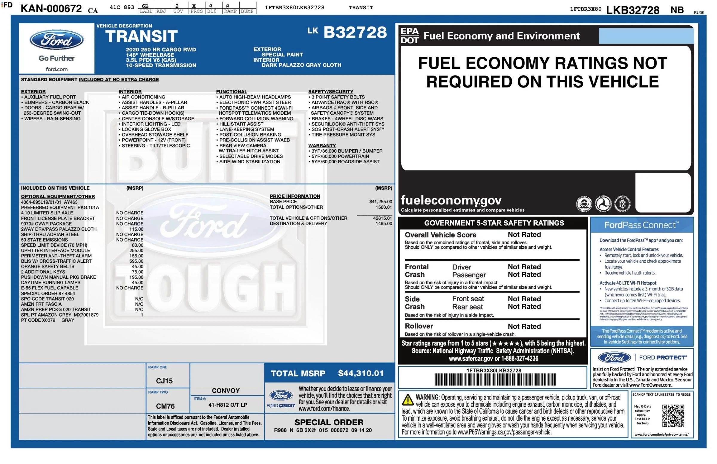 Used 2020 Ford Transit 250 148 High Roof Extended RWD image 2