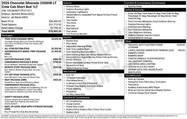 New 2026 Chevrolet Silverado 2500 LT w/ Trail Boss Package image 4