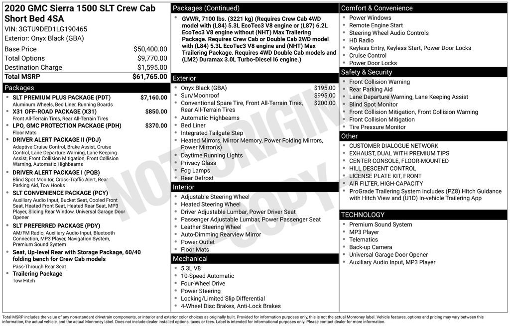 Used 2020 GMC Sierra 1500 SLT w/ SLT Premium Plus Package image 49