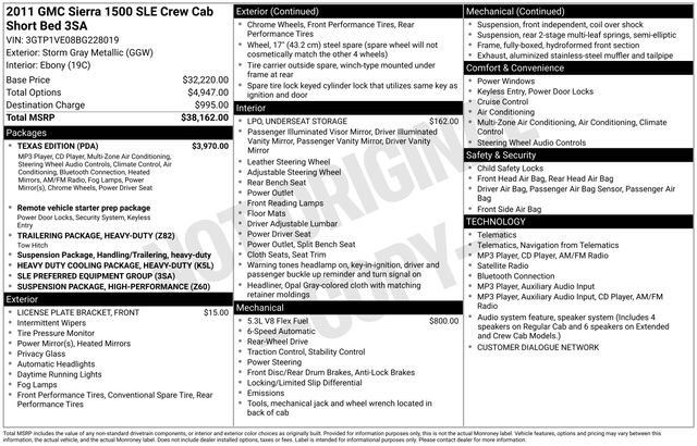 Used 2011 GMC Sierra 1500 SLE w/ Texas Edition RWD image 2