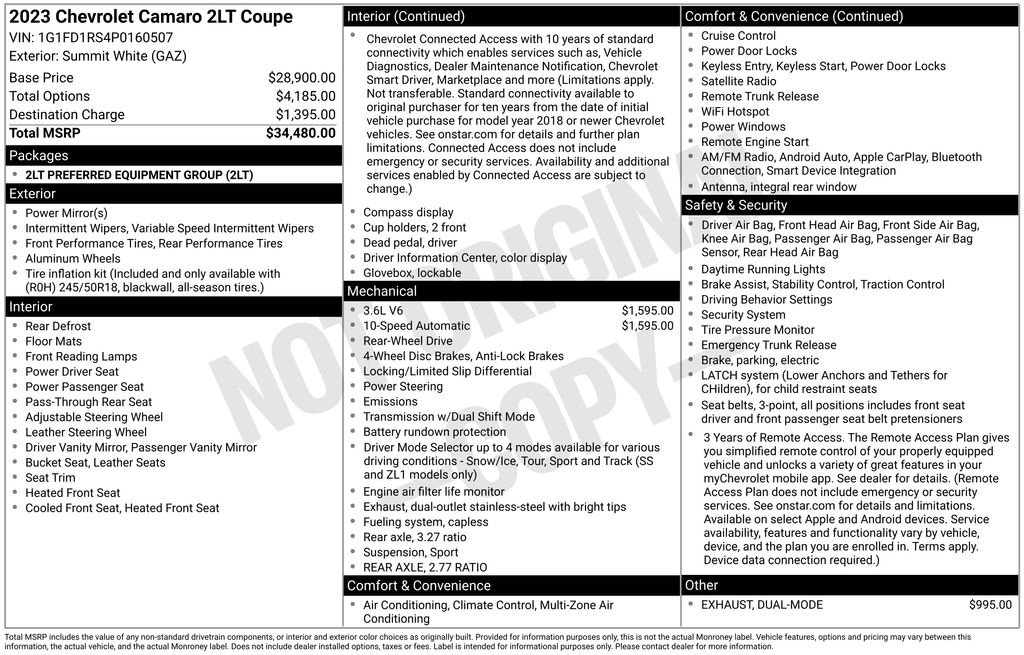 Used 2023 Chevrolet Camaro LT RWD image 15