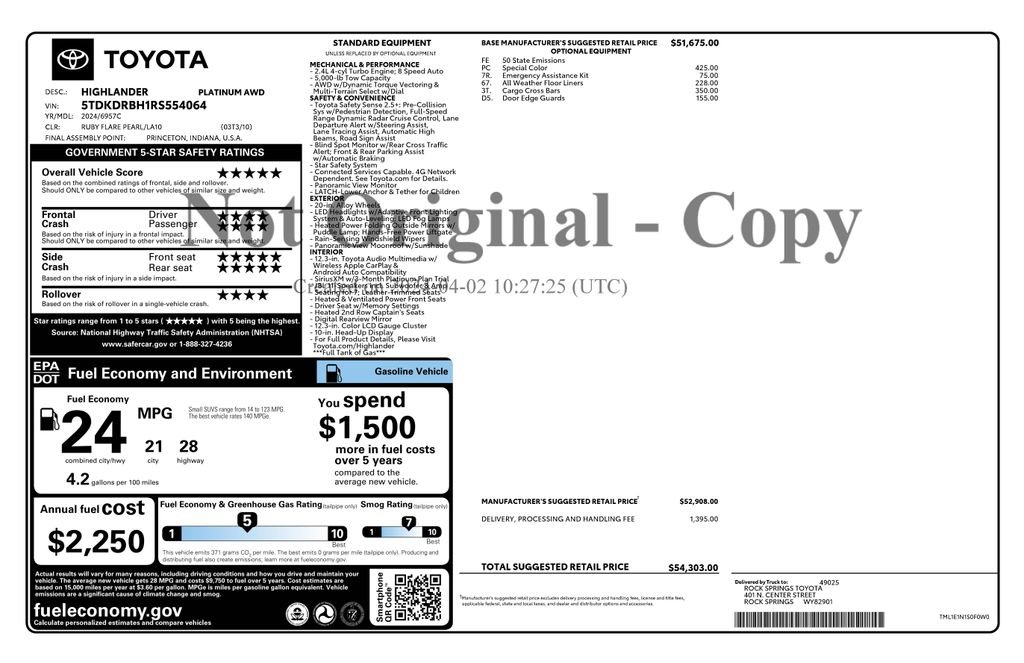 Used 2024 Toyota Highlander Platinum image 4