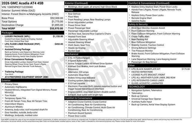 New 2026 GMC Acadia AT4 w/ Luxury Package image 26